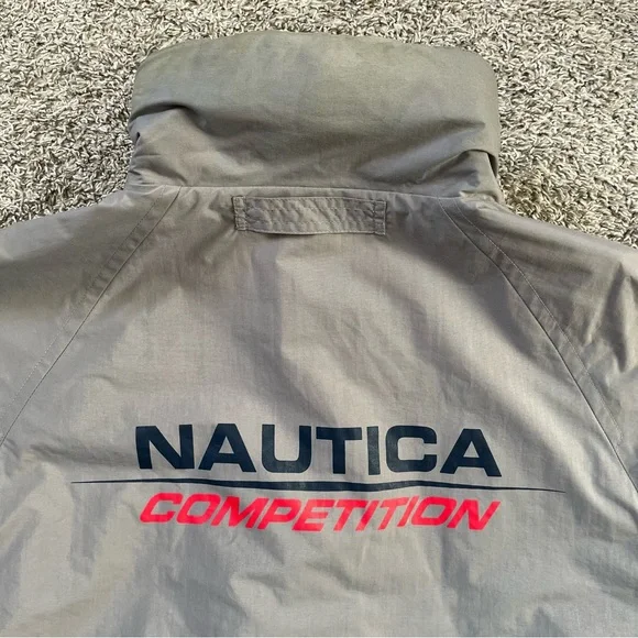 🔴Nautica Reversible Jacket Size Medium Gray And Yellow Wu-Tang